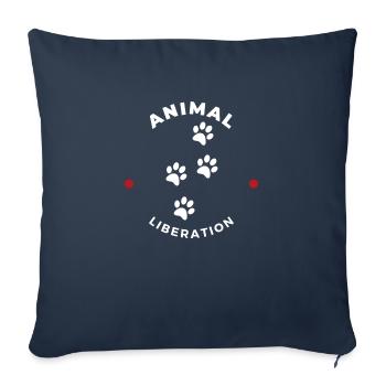 Libération animale - Housse de coussin décorative 45 x 45 cm - bleu marine - Devant