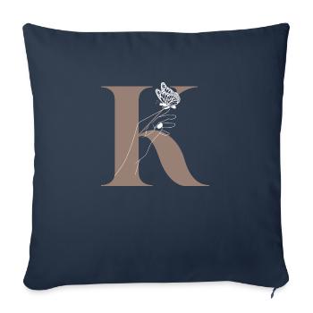 letter K Magic butterfly - Sofa pillowcase 17,3'' x 17,3'' (45 x 45 cm) - navy - Front