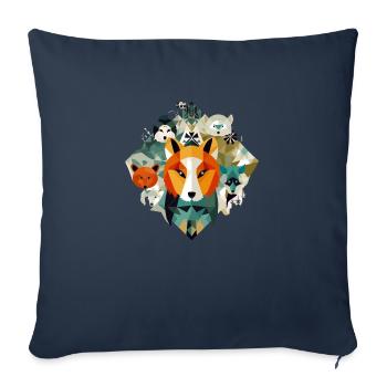 Les animaux géométriques n 2 - Housse de coussin décorative 45 x 45 cm - bleu marine - Devant