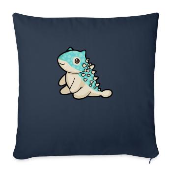 hugadino ankylosaurus, dino, cute dinosaur - Sofa pillowcase 17,3'' x 17,3'' (45 x 45 cm) - navy - Front