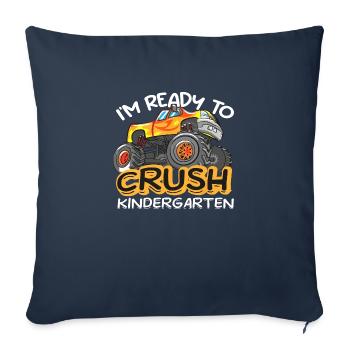 Im Ready To Crush Kindergarten Dinosaur First Day - Housse de coussin décorative 45 x 45 cm - bleu marine - Devant