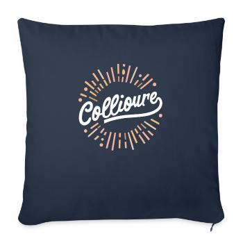 Collioure - Housse de coussin décorative 45 x 45 cm - bleu marine - Devant