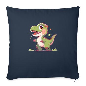 Süßer kleiner T-Rex - Sofakissenbezug 45 x 45 cm - Navy - Vorne