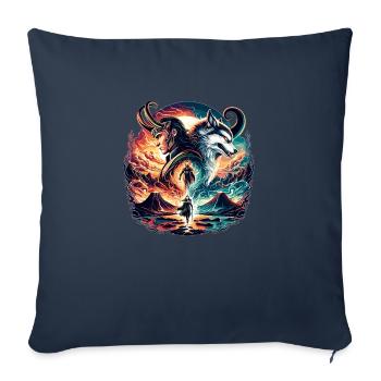 Clash of the Gods of Midgard - Vikings Fantasy - Sofa pillowcase 17,3'' x 17,3'' (45 x 45 cm) - navy - Front