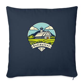Soutien aux agriculteurs #10 - Housse de coussin décorative 45 x 45 cm - bleu marine - Devant