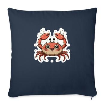Amoureux du crabe - Housse de coussin décorative 45 x 45 cm - bleu marine - Devant
