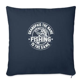 poisson, poisson, pêche, lac, mer, pêche, faune, exotique - Housse de coussin décorative 45 x 45 cm - bleu marine - Devant
