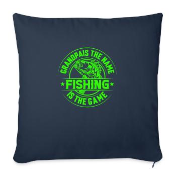 poisson, poisson, pêche, lac, mer, pêche, faune, exotique - Housse de coussin décorative 45 x 45 cm - bleu marine - Devant