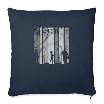 poisson, poisson, pêche, lac, mer, pêche, faune, exotique - Housse de coussin décorative 45 x 45 cm - bleu marine - Devant