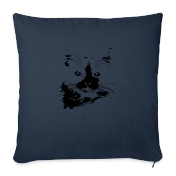 cat, cat motif, cute, gift, gift ideas - Sofa pillowcase 17,3'' x 17,3'' (45 x 45 cm) - navy - Front
