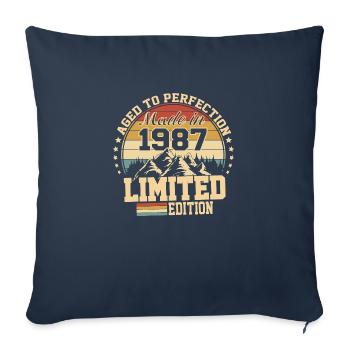 1987 Birthday 1987 Born in 1987 Birthday - Sofa pillowcase 17,3'' x 17,3'' (45 x 45 cm) - navy - Front