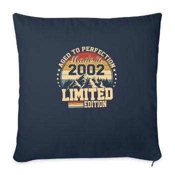 2002 Birthday 2002 Born in 2002 Birthday - Sofa pillowcase 17,3'' x 17,3'' (45 x 45 cm) - navy - Front
