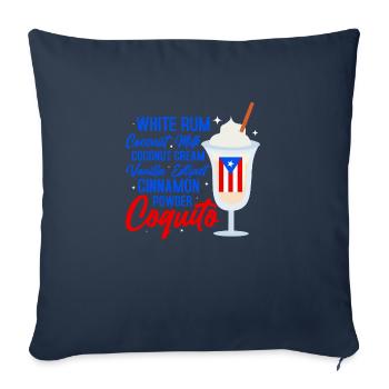 Coquito Recipe Rum Drink Coconut Puerto Rican - Sofakissenbezug 45 x 45 cm - Navy - Vorne