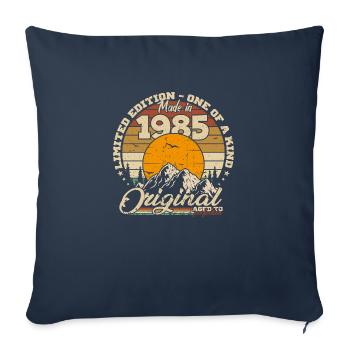 Made in 1985 Cadeau anniversaire 1985 Rétro 1985 - Housse de coussin décorative 45 x 45 cm - bleu marine - Devant