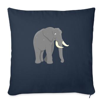 Éléphant d’afrique - Housse de coussin décorative 45 x 45 cm - bleu marine - Devant
