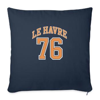 Le Havre 76 - Housse de coussin décorative 45 x 45 cm - bleu marine - Devant