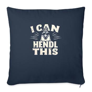 Hennenheld - Dictons drôles de ferme - Housse de coussin décorative 45 x 45 cm - bleu marine - Devant