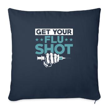 Faites-vous vacciner contre la grippe Aidant aidant - Housse de coussin décorative 45 x 45 cm - bleu marine - Devant
