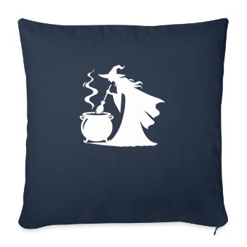 Marmite de sorcière - Housse de coussin décorative 45 x 45 cm - bleu marine - Devant
