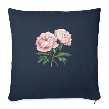 Peonies - Sofa pillowcase 17,3'' x 17,3'' (45 x 45 cm) - navy - Front