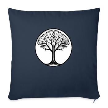 Logo de l’arbre cérébral - Mezmerizing Design - Housse de coussin décorative 45 x 45 cm - bleu marine - Devant