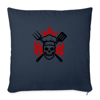 Grill Skull Cook Flame - Sofa pillowcase 17,3'' x 17,3'' (45 x 45 cm) - navy - Front