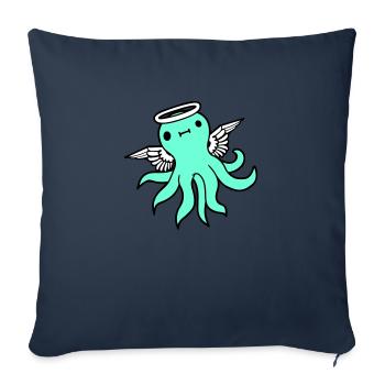 Pieuvre Ailes d’ange Halo Pieuvre volante - Housse de coussin décorative 45 x 45 cm - bleu marine - Devant