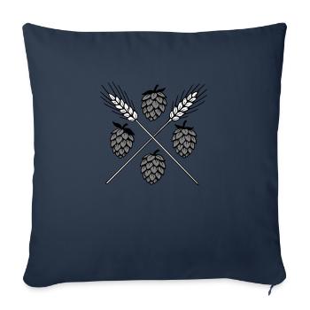 Hopfen und Gerste - Bier - Sofakissenbezug 45 x 45 cm - Navy - Vorne