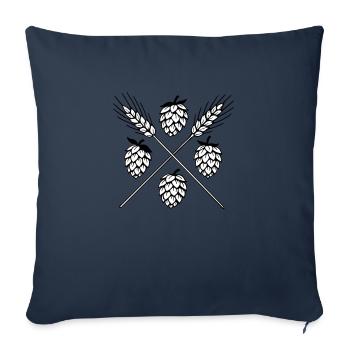 Hopfen und Gerste - Bier - Sofakissenbezug 45 x 45 cm - Navy - Vorne
