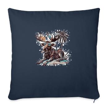 Palmier de l’île Moose - Housse de coussin décorative 45 x 45 cm - bleu marine - Devant