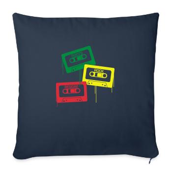 Roots, rock, reggae - Housse de coussin décorative 45 x 45 cm - bleu marine - Devant