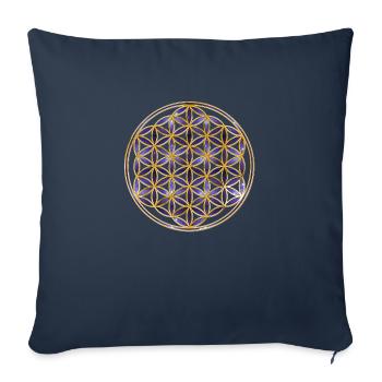 Fleur de la vie - Univers - Housse de coussin décorative 45 x 45 cm - bleu marine - Devant