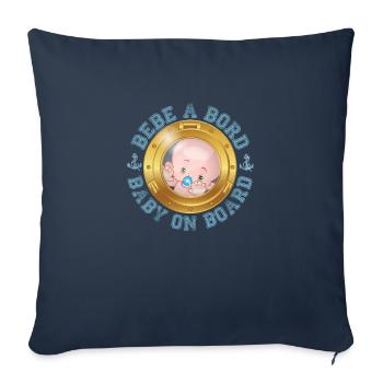 Bébé à bord - Housse de coussin décorative 45 x 45 cm - bleu marine - Devant