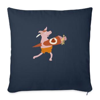 Schulschwein - Sofakissenbezug 45 x 45 cm - Navy - Vorne