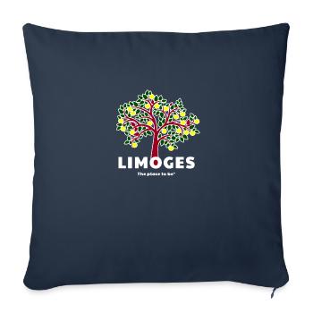 Limoges Pomme du Limousin - Housse de coussin décorative 45 x 45 cm - bleu marine - Devant