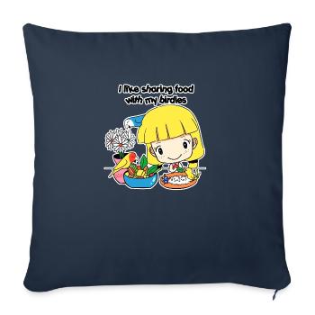 Sharing food - Sofa pillowcase 17,3'' x 17,3'' (45 x 45 cm) - navy - Front