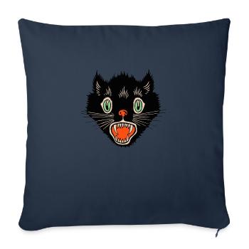 Vintage Halloween Scared Black Cat - Sofa pillowcase 17,3'' x 17,3'' (45 x 45 cm) - navy - Front