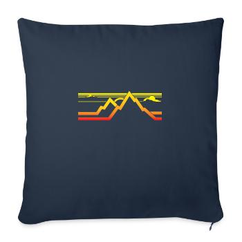 Montagnes - Housse de coussin décorative 45 x 45 cm - bleu marine - Devant