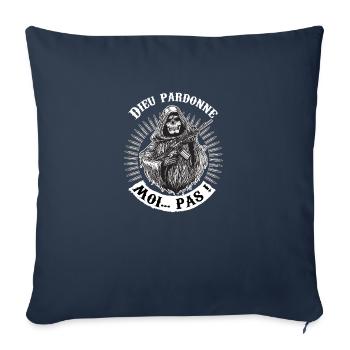 Dieu pardonne, moi pas ! - Housse de coussin décorative 45 x 45 cm - bleu marine - Devant