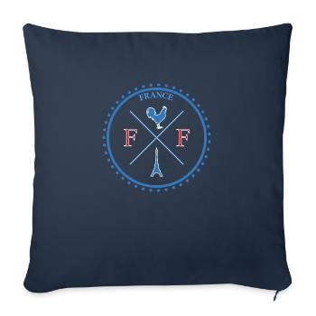 Île de France Paris Badge BBR - Housse de coussin décorative 45 x 45 cm - bleu marine - Devant