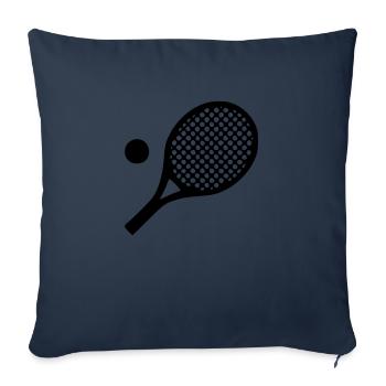 racket de tennis - Housse de coussin décorative 45 x 45 cm - bleu marine - Devant