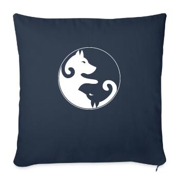 Yin & Yang dogs - Sofa pillowcase 17,3'' x 17,3'' (45 x 45 cm) - navy - Front
