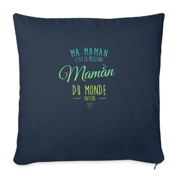 Meilleur maman du monde entier - Housse de coussin décorative 45 x 45 cm - bleu marine - Devant