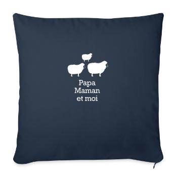 Moutons - Housse de coussin décorative 45 x 45 cm - bleu marine - Devant