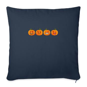 Citrouille - Housse de coussin décorative 45 x 45 cm - bleu marine - Devant