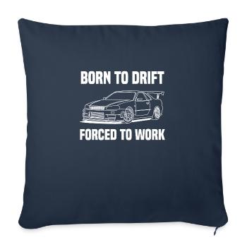 born to drift white - Housse de coussin décorative 45 x 45 cm - bleu marine - Devant