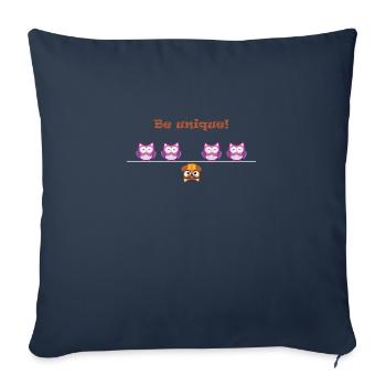 OWL unique - Housse de coussin décorative 45 x 45 cm - bleu marine - Devant