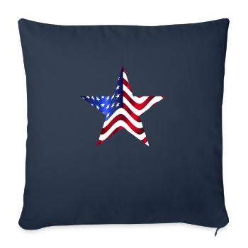 USA America flag stars and stripes star - Sofa pillowcase 17,3'' x 17,3'' (45 x 45 cm) - navy - Front