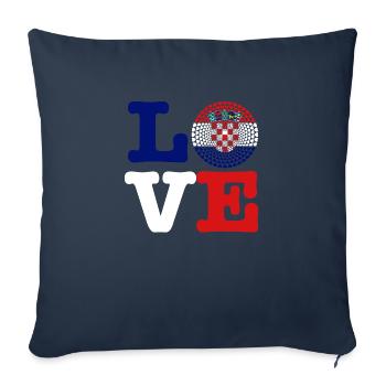 Croatia Kroatien Hrvatska Love HERZ Mandala - Sofakissenbezug 45 x 45 cm - Navy - Vorne
