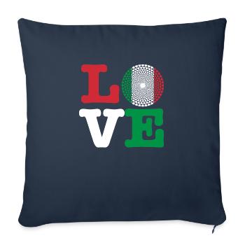 Italy Italien Italia HERZ Mandala - Sofakissenbezug 45 x 45 cm - Navy - Vorne